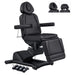 DIR Pavo 4-Motors Swivel Medical Spa Treatment Table Black Variant Front Angled View With Detachable Headrest Options On White Background