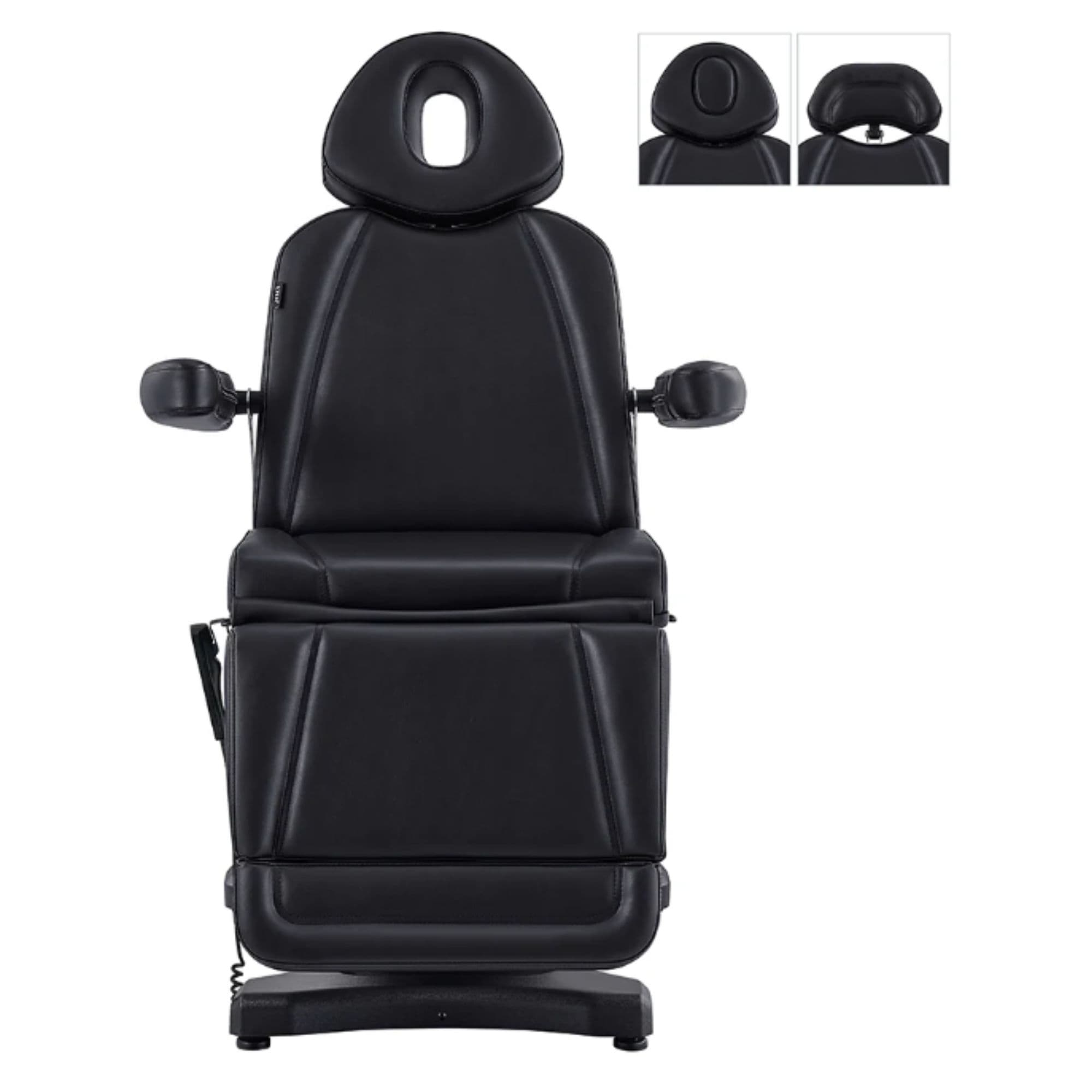 DIR Pavo 4-Motors Swivel Medical Spa Treatment Table Black Variant Front View On White Background