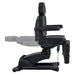 DIR Pavo 4-Motors Swivel Medical Spa Treatment Table Black Variant Side View Demonstrating Backrest Recline Adjustment Range On White Background