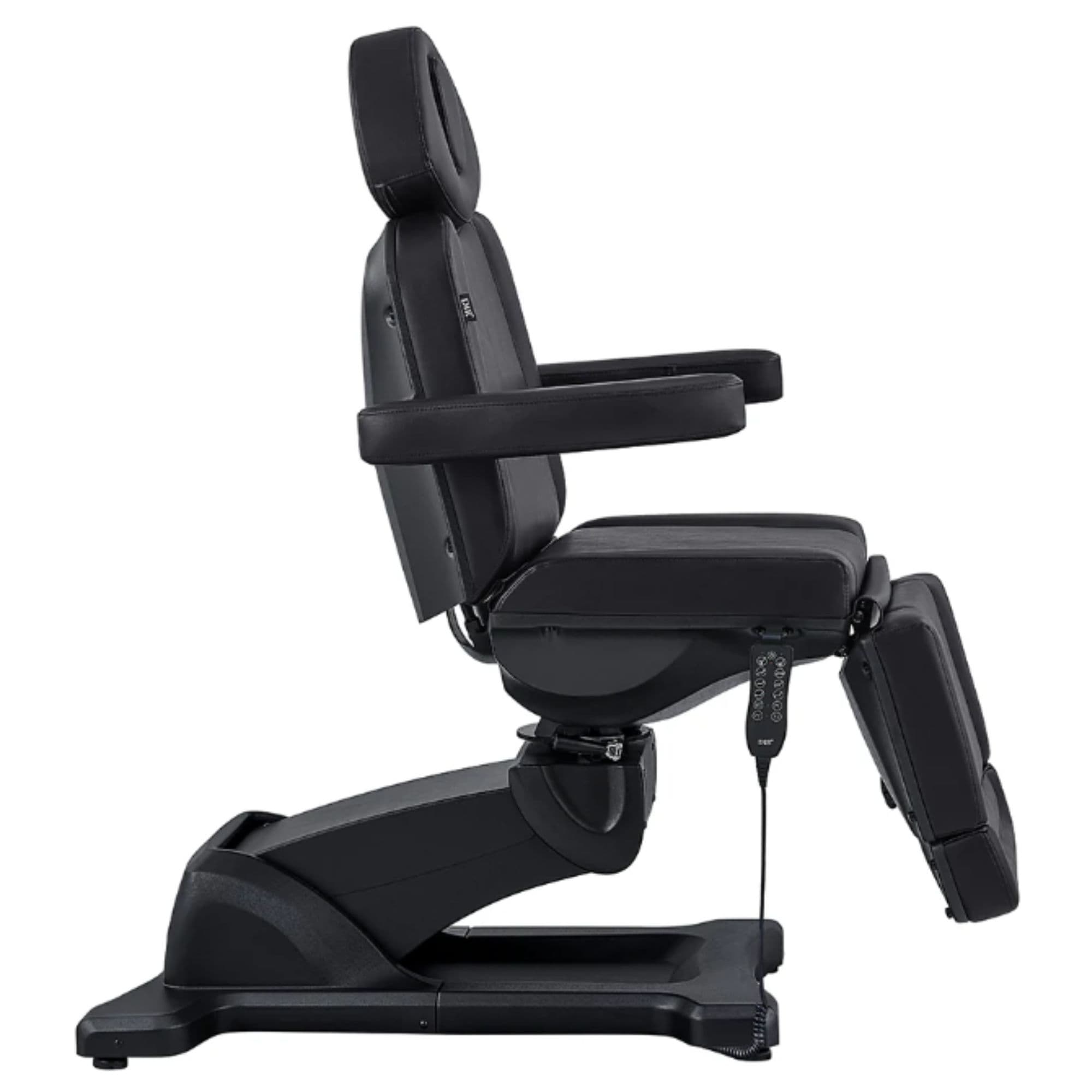 DIR Pavo 4-Motors Swivel Medical Spa Treatment Table Black Variant Side View On White Background