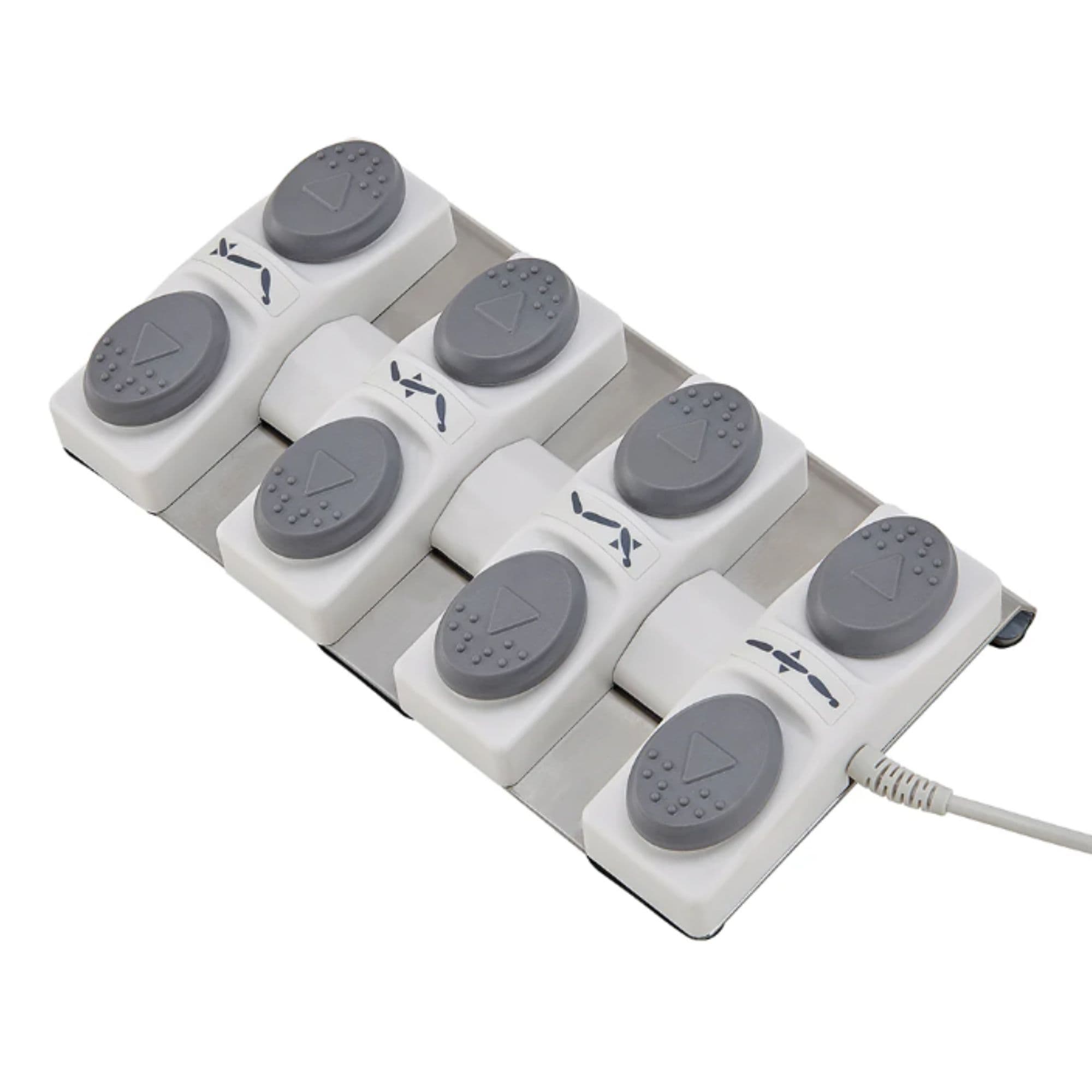 DIR Pavo 4-Motors Swivel Medical Spa Treatment Table Close-Up View Of Foot Control For White Variant