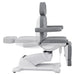 DIR Pavo 4-Motors Swivel Medical Spa Treatment Table Gray Variant Side View Demonstrating Backrest Recline Adjustment Range On White Background
