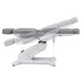 DIR Pavo 4-Motors Swivel Medical Spa Treatment Table Gray Variant Side View Fully Reclined Demonstrating Adjustable Range Positions On White Background
