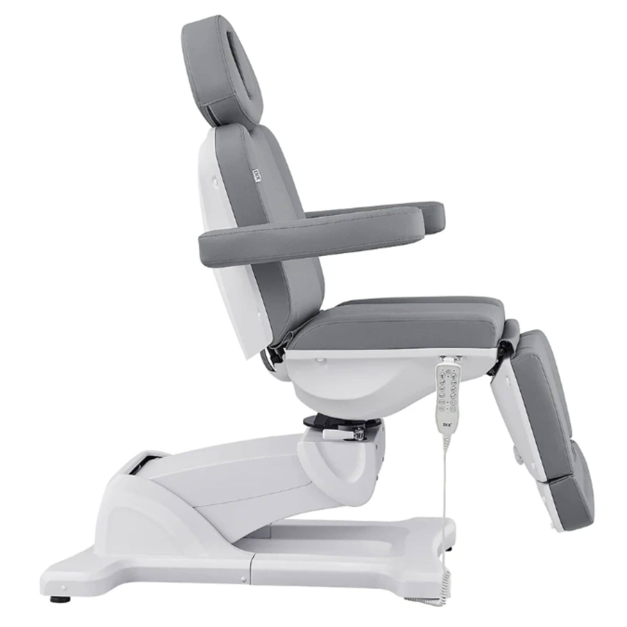 DIR Pavo 4-Motors Swivel Medical Spa Treatment Table Gray Variant Side View On White Background