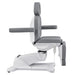 DIR Pavo 4-Motors Swivel Medical Spa Treatment Table Gray Variant Side View Showing Swing-Away Armrest Position On White Background