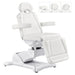 DIR Pavo 4-Motors Swivel Medical Spa Treatment Table White Variant Front Angled View With Adjustable Headrest Options On White Background