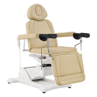 Thumbnail for DIR Pavo OB 4-Motors OB GYN Exam Chair with Stirrups Beige Front Angled View On White Background