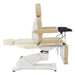 DIR Pavo OB 4-Motors OB GYN Exam Chair with Stirrups Beige Side View Demonstrating Recline Adjustment Range On White Background
