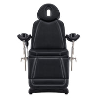 Thumbnail for DIR Pavo OB 4-Motors OB GYN Exam Chair with Stirrups Black Front View On White Background