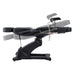 DIR Pavo OB 4-Motors OB GYN Exam Chair with Stirrups Black Side View Demonstrating Recline Adjustment Positions On White Background