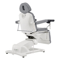 Thumbnail for DIR Pavo OB 4-Motors OB GYN Exam Chair with Stirrups Gray Rear View With Remote Control On White Background
