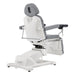 DIR Pavo OB 4-Motors OB GYN Exam Chair with Stirrups Gray Rear View With Remote Control On White Background