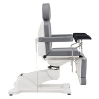 Thumbnail for DIR Pavo OB 4-Motors OB GYN Exam Chair with Stirrups Gray Side View On White Background
