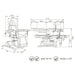 DIR Pavo OB 4-Motors OB GYN Exam Chair with Stirrups Product Dimension Diagram