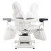DIR Pavo OB 4-Motors OB GYN Exam Chair with Stirrups White Front View With Swivel Rotation Demonstration On White Background