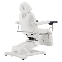 Thumbnail for DIR Pavo OB 4-Motors OB GYN Exam Chair with Stirrups White Rear View With Remote Control On White Background