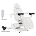 DIR Pavo OB 4-Motors OB GYN Exam Chair with Stirrups White Side View With Close-up View Of Remote Control And Caster On White Background