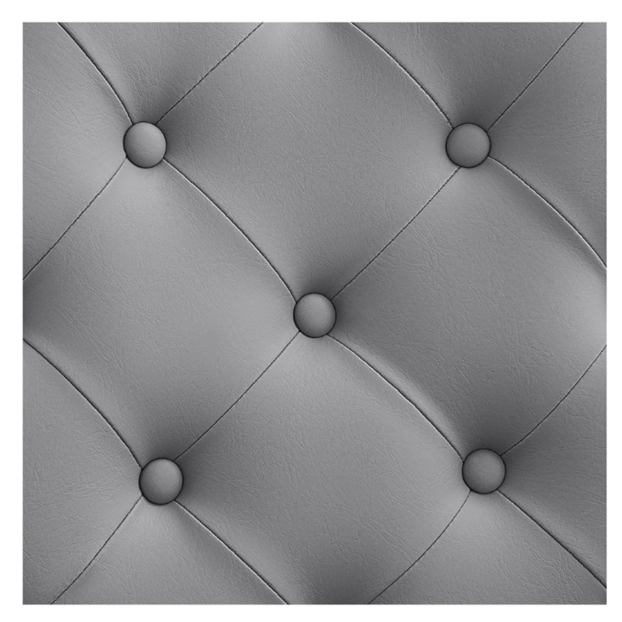 DIR Princeton Gold Barber Chair Close-Up View Of Diamond Tufted Gray Upholstery Pattern