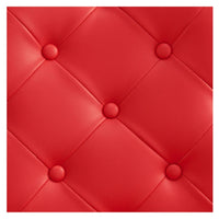 Thumbnail for DIR Princeton Gold Barber Chair Close-Up View Of Diamond Tufted Red Upholstery Pattern