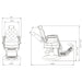 DIR Princeton Gold Barber Chair Product Dimension Diagram 