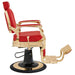 DIR Princeton Gold Barber Chair Red Variant Side View On White Background