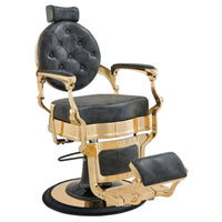 Thumbnail for DIR Princeton Gold Barber Chair Vintage Black Variant Front Angled View On White Background