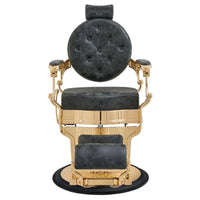 Thumbnail for DIR Princeton Gold Barber Chair Vintage Black Variant Front View On White Background