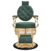 DIR Princeton Gold Barber Chair Vintage Green Variant Front View On White Background
