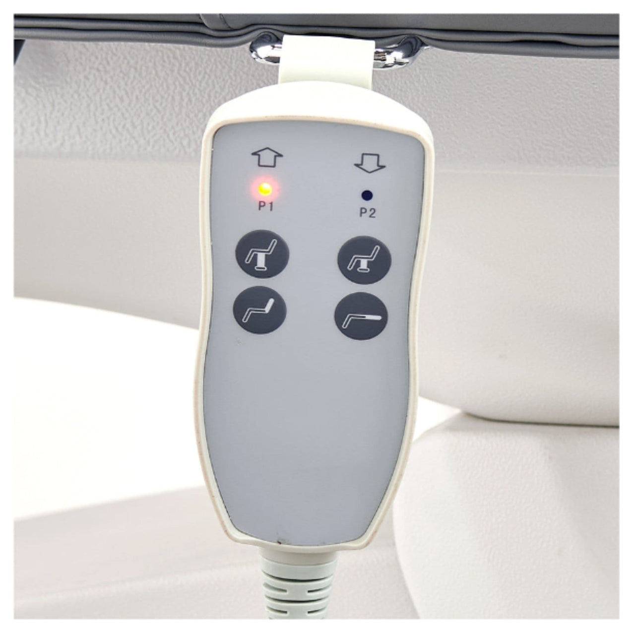 DIR Serenity Electric Treatment Table Close-Up View Of Remote Control For Gray Color