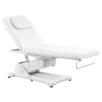 Thumbnail for DIR Serenity Electric Treatment Table Front Angled View Of White Color With Remote Control On White Background