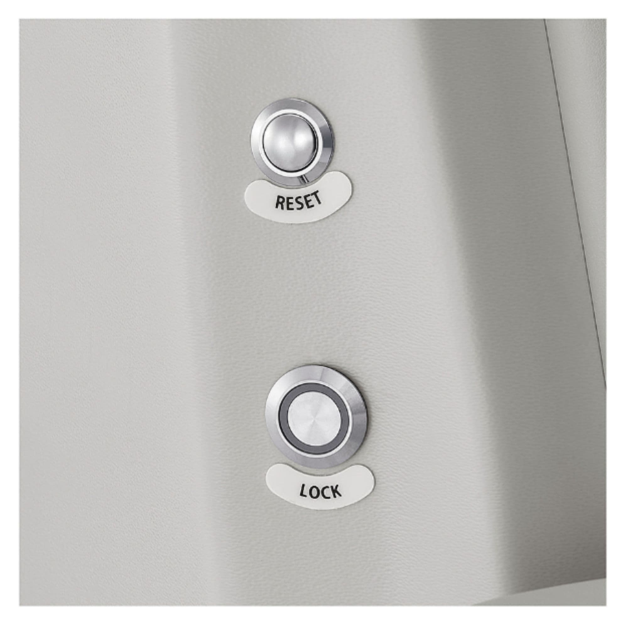 DIR Sydney 4-Motor Electric Esthetic Chair Close-Up View Of Reset And Lock Controls For Gray Variant