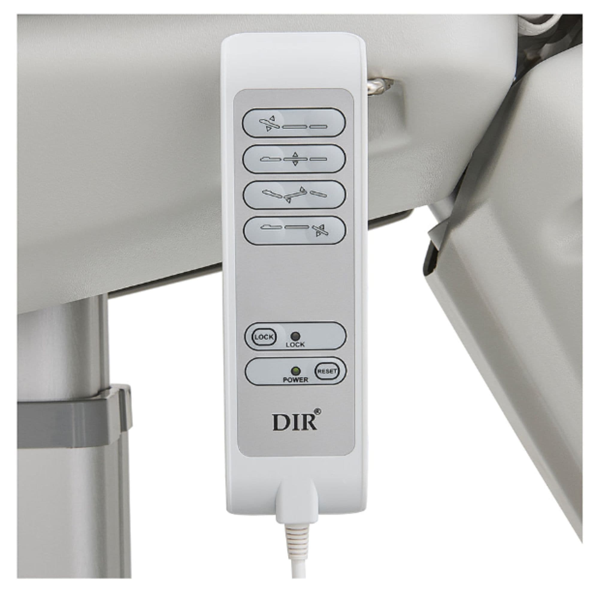DIR Sydney 4-Motor Electric Esthetic Chair Close-up View Of Remote Control For White Variant