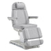 DIR Sydney 4-Motor Electric Esthetic Chair Gray Front Angled View Demonstrating The Leg Rest Height Adjustment On White Background