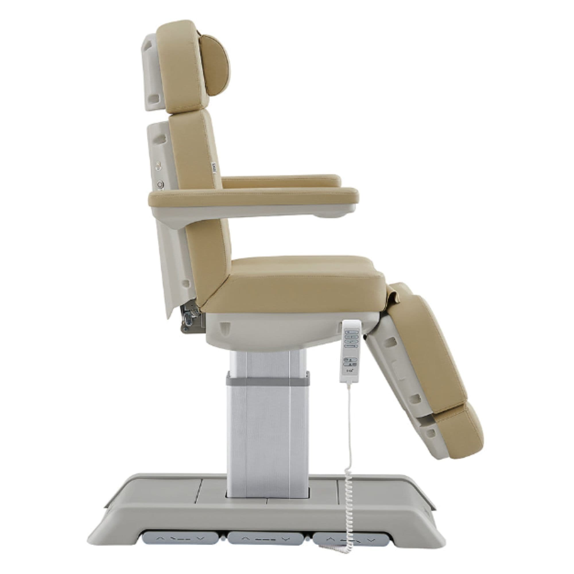 DIR Sydney 4-Motors Esthetician Chair Beige Side View On White Background