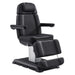 DIR Sydney 4-Motors Esthetician Chair Black Front Angled View Demonstrating The Leg Rest Height Adjustment On White Background