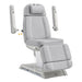 DIR Sydney 4-Motors Esthetician Chair Gray Angled View Demonstrating Detachable Armrest On White Background