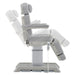 DIR Sydney 4-Motors Esthetician Chair Gray Side View Demonstrating Chair And Stirrup Adjustment Positions On White Background