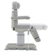 DIR Sydney 4-Motors Esthetician Chair Gray Side View With Remote Control Showing Extendable Footrest Positions On White Background