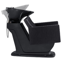 Thumbnail for DIR Takaran Adjustable Shampoo Backwash Unit Black Side View Of Black Single Shampoo Wash Station And Adjustment