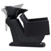 DIR Takaran Adjustable Shampoo Backwash Unit Black Side View Of Black Single Shampoo Wash Station And Adjustment