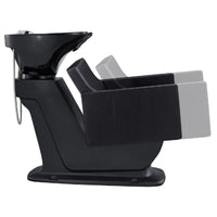 Thumbnail for DIR Takaran Adjustable Shampoo Backwash Unit Black Side View Of Black Single Shampoo Wash Station With Chair Adjustment