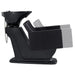 DIR Takaran Adjustable Shampoo Backwash Unit Black Side View Of Black Single Shampoo Wash Station With Chair Adjustment