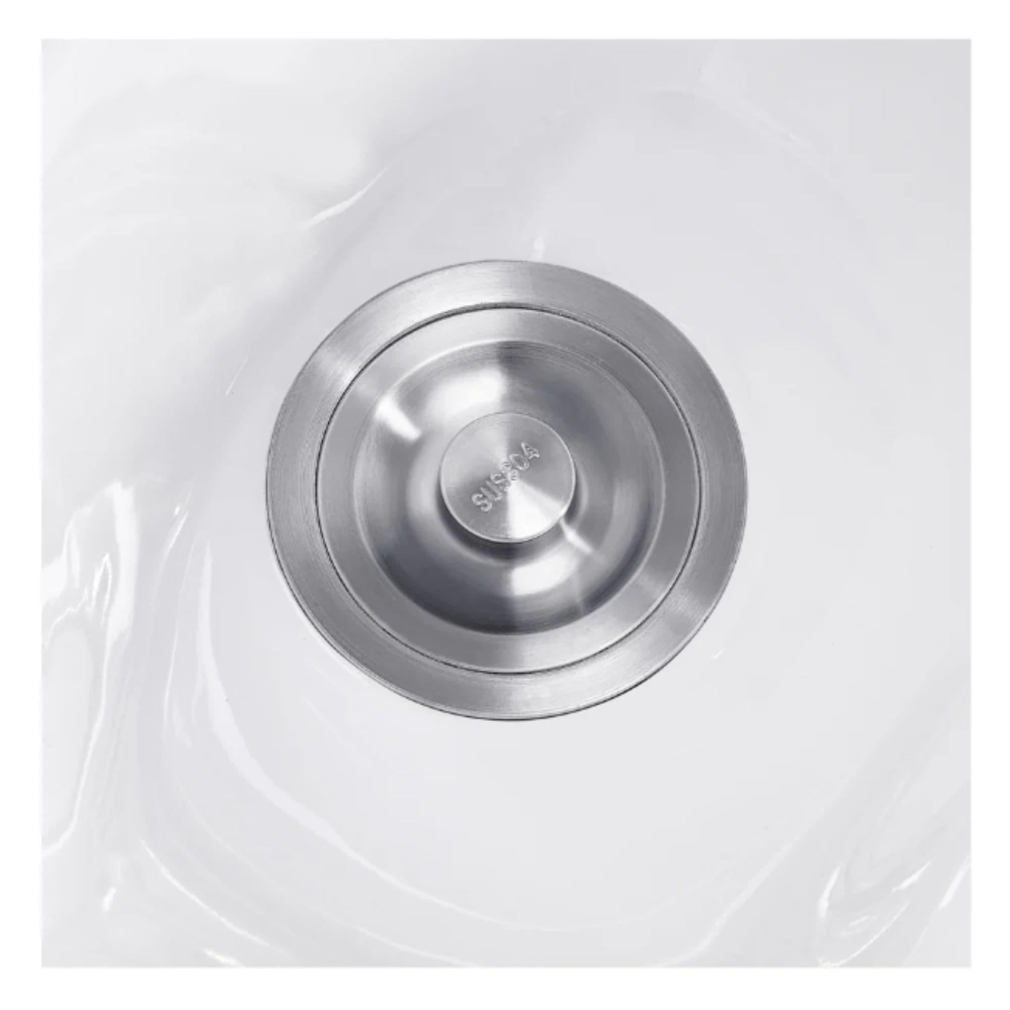 DIR Takaran Adjustable Shampoo Backwash Unit Close-Up View Of Stainless Steel Drain Cover