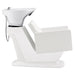 DIR Takaran Adjustable Shampoo Backwash Unit White Side View Of White Single Shampoo Wash Station