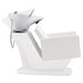 DIR Takaran Adjustable Shampoo Station White Side View Of White Single Shampoo Wash Station With Adjustment Demo