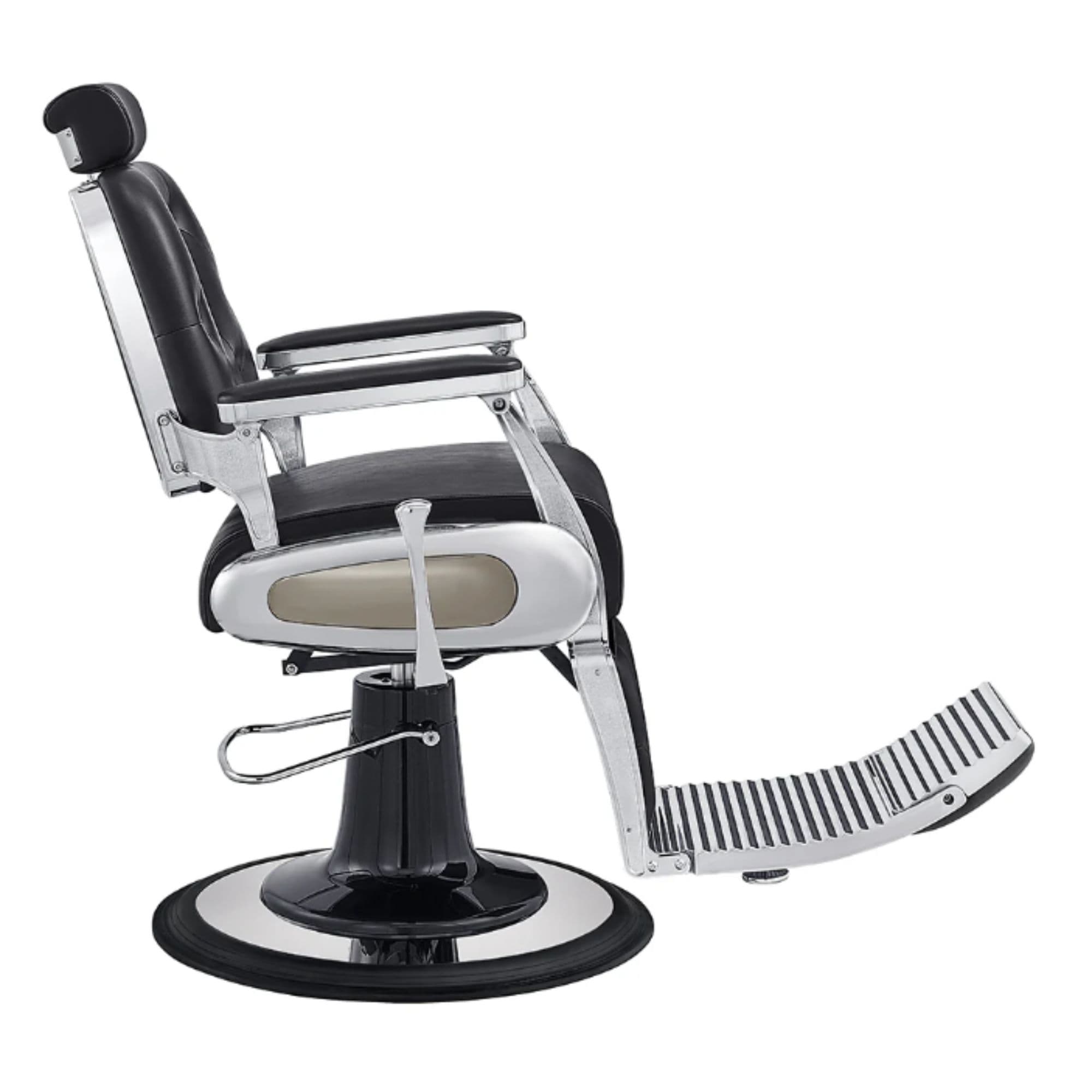 DIR Titan Hydraulic Barber Chair Black Variant Side View On White Background