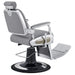 DIR Titan Hydraulic Barber Chair Gray Variant Rear Angled View On White Background