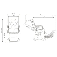 Thumbnail for DIR Titan Hydraulic Barber Chair Product Dimension Diagram