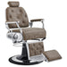 DIR Titan Hydraulic Barber Chair Vintage Brown Variant Front Angled View On White Background