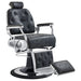 DIR Titan Hydraulic Professional Barber Chair Vintage Black Variant Front Angled View On White Background